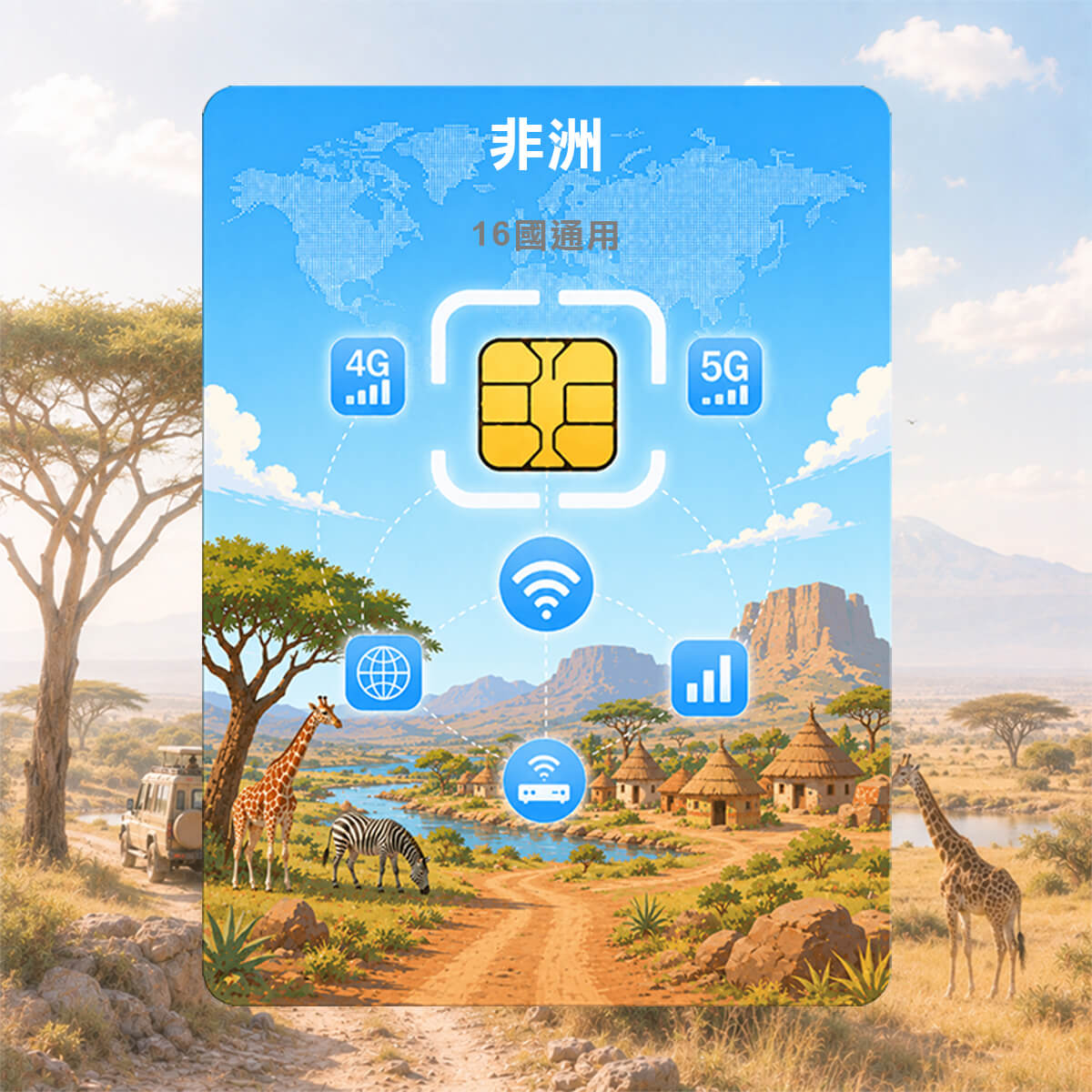 【非洲16國上網卡】16國通用 含杜拜與土耳其 高速上網SIM卡