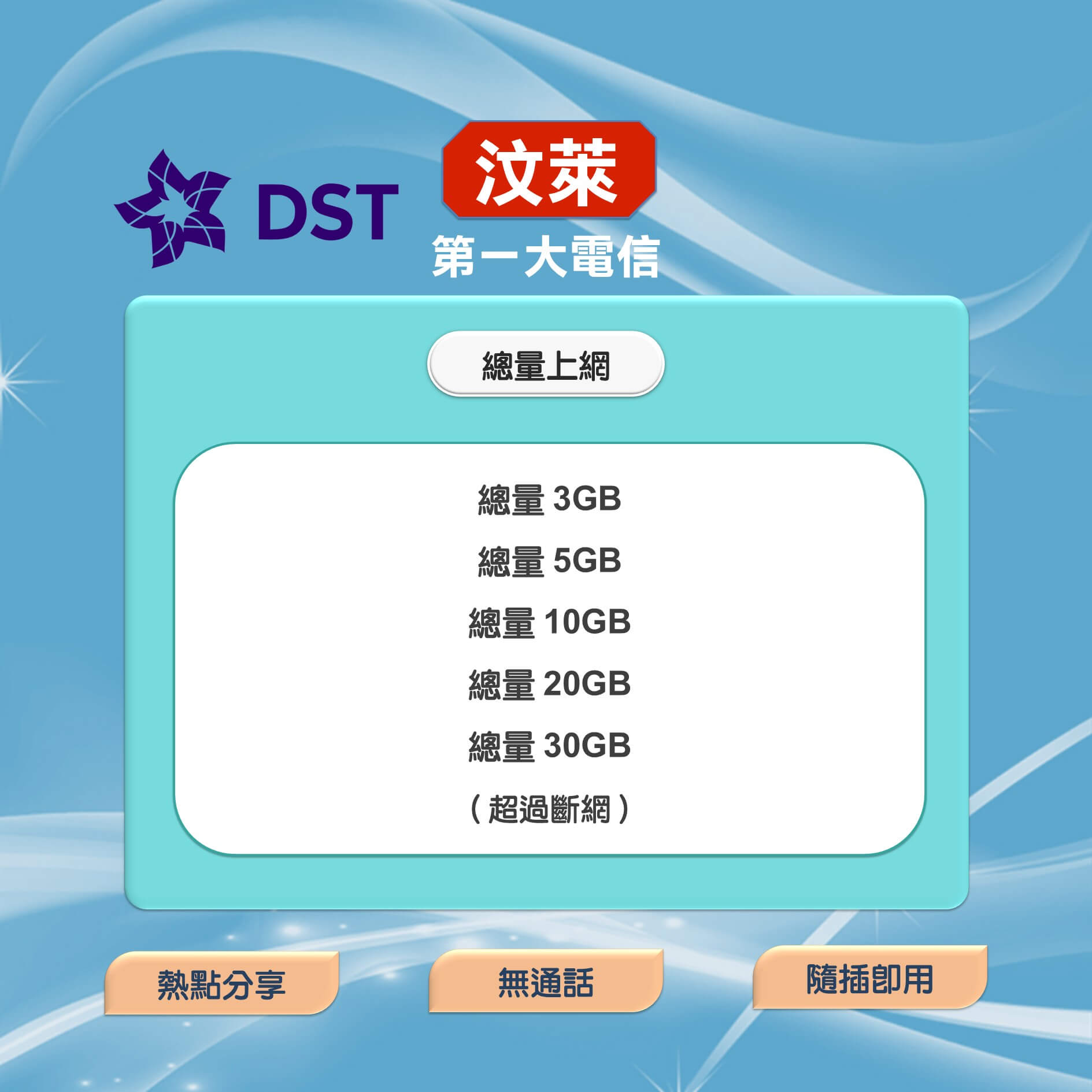 汶萊SIM卡｜第一大電信DST｜高速上網