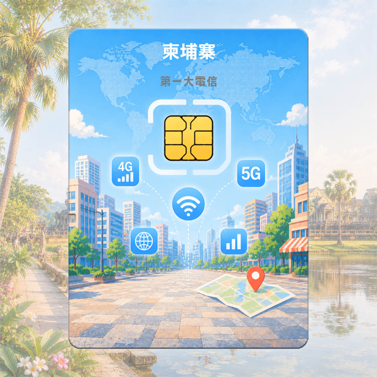 【柬埔寨上網卡】第一大電信Smart訊號網路 高速上網SIM卡