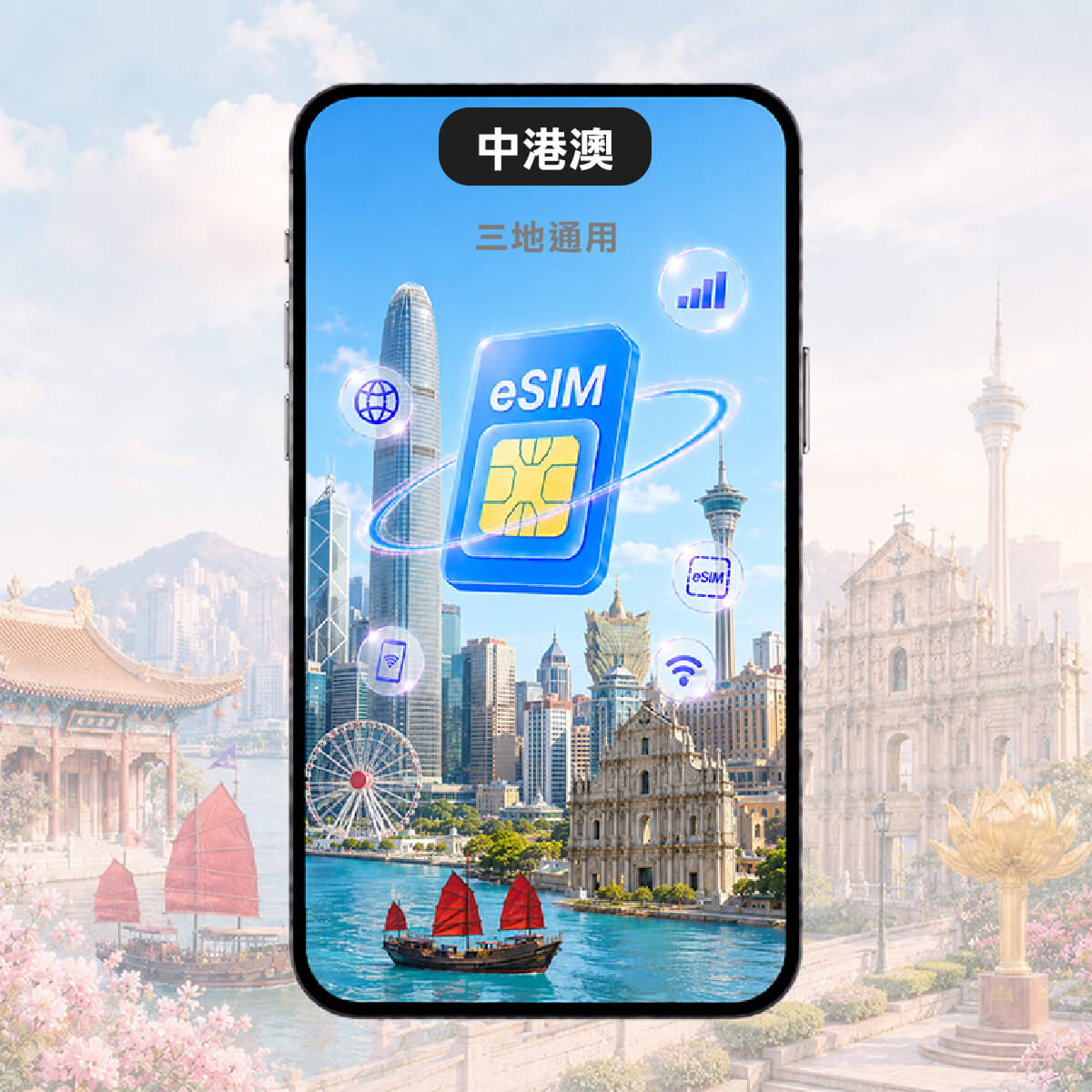 【中港澳上網 eSIM】中國 香港 澳門 三地通用