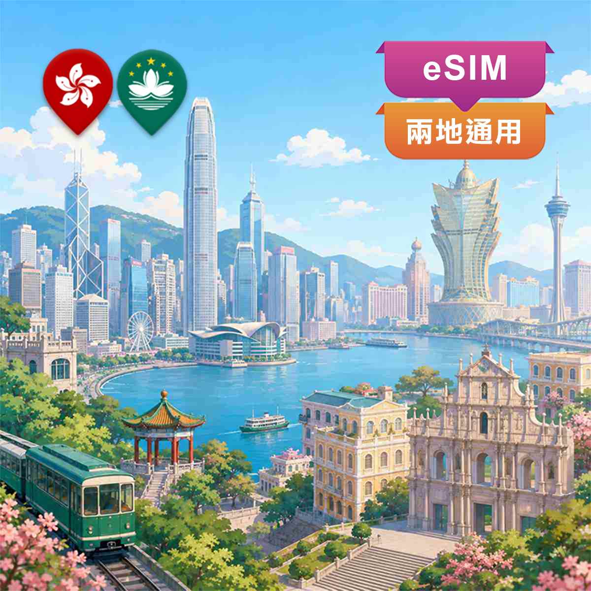 港澳eSIM｜香港 澳門 兩地通用｜上網吃到飽