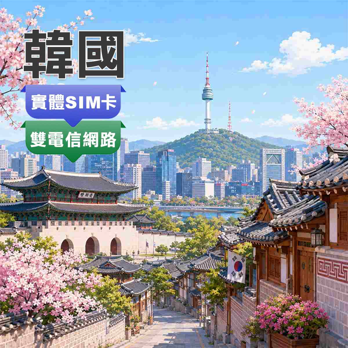 韓國SIM卡｜雙電信SKT、LG網路｜上網吃到飽