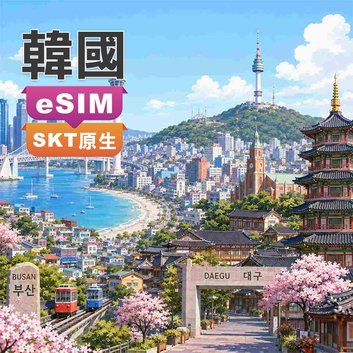 韓國eSIM｜SKT原生網路｜高速上網吃到飽