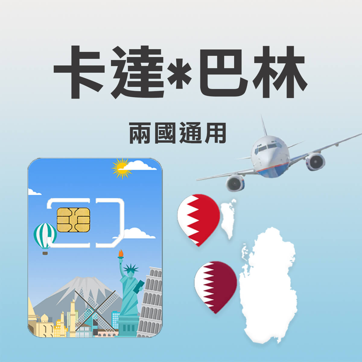【卡達 巴林 上網卡】兩國通用 高速上網SIM卡