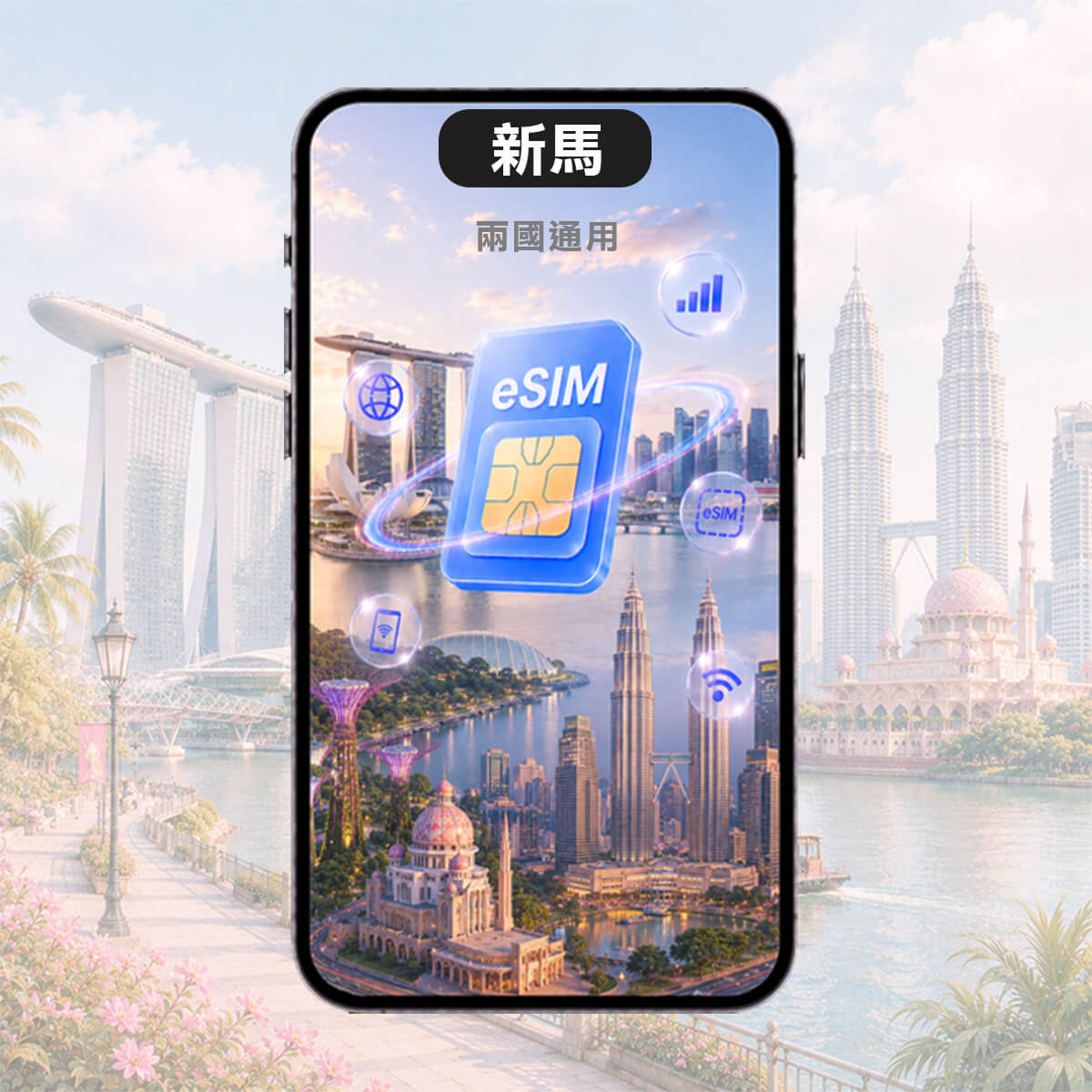 【新馬上網eSIM】新加坡 馬來西亞 兩地通用 高速上網