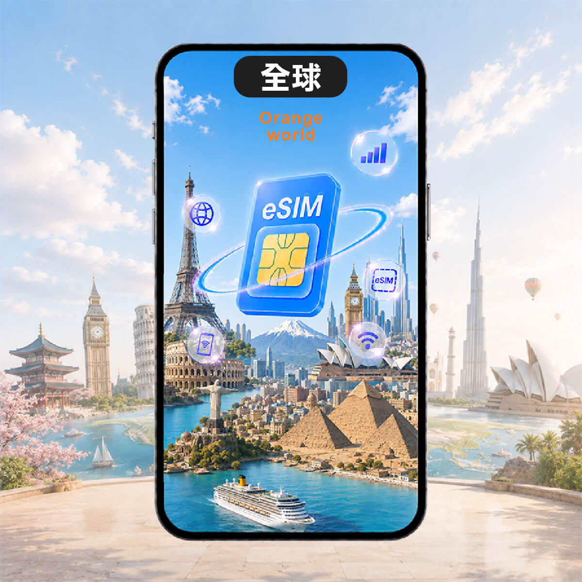 【全球Orange World eSIM】暢行全球30天 高速上網含通話eSIM